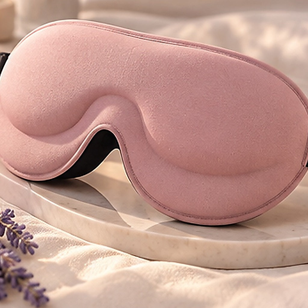 Masque Somnilux Éclipse 3D Rose poudré : gros plan sur les contours
